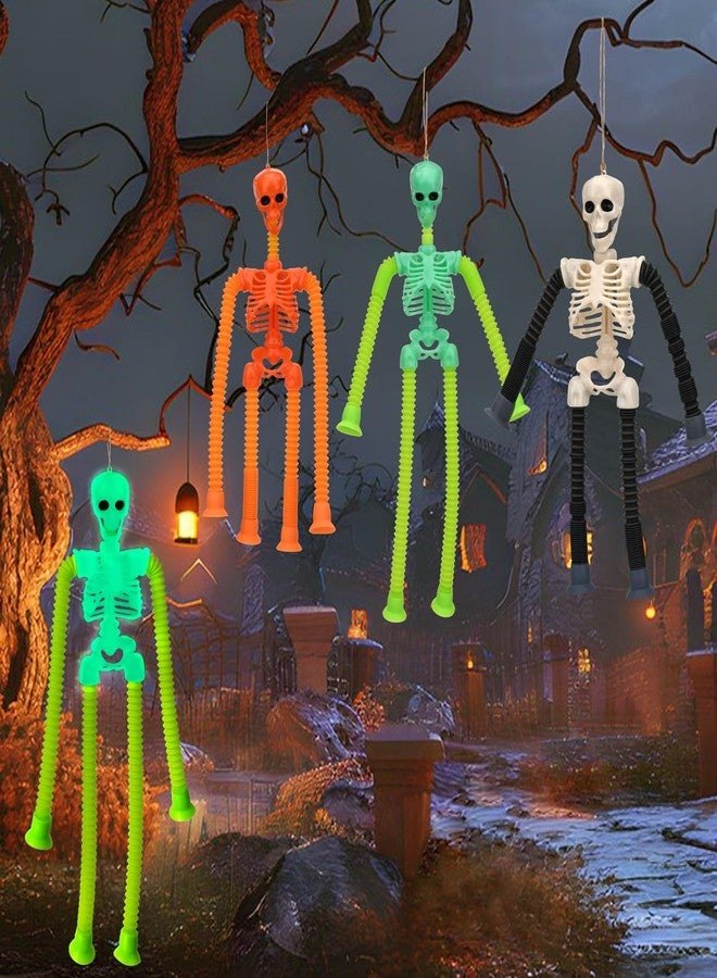 COLEGRY Halloween Pop Tubes Skeleton Fidget Toys for Kids, Telescopic Suction Cup Baby Toddlers Age 3-9 Fine Motor Skills, Gifts for 3 4 5 6 7 8 9 Year Old Boys Girls, 4 Pack - Image 4